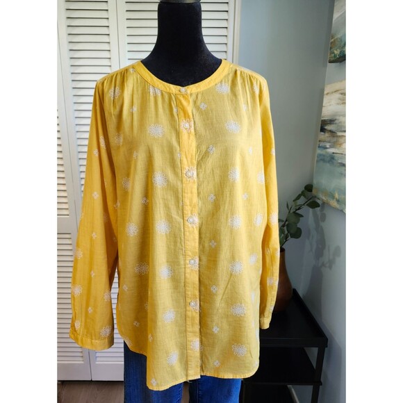 LOFT Yellow Button Top Small Floral - Picture 13 of 13